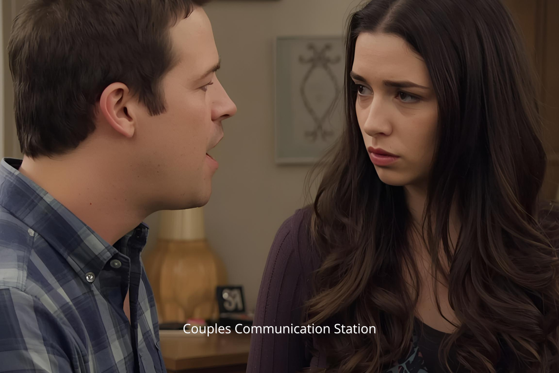 An picture of one person dominating the conversation while their partner sits in silence, symbolizing narcissistic behavior in relationships